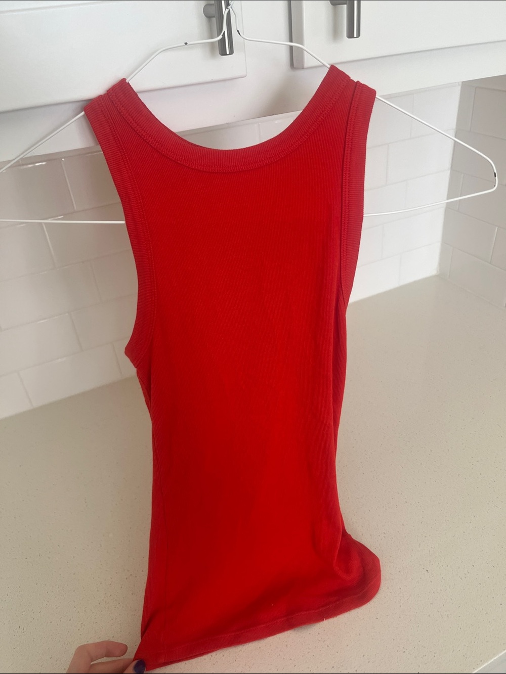 a new day Red Ribbed Tank Top - Sleeveless Casual
